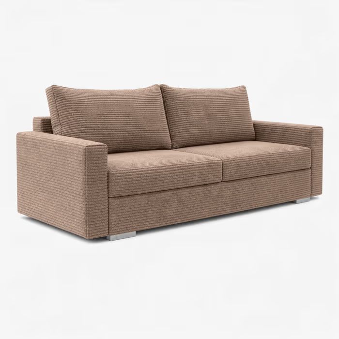 Sofa Mebel Elite DRAVOS Rozkładana Kanapa z Funkcją Spania Do Salonu Ciemnobeżowa 1 szt