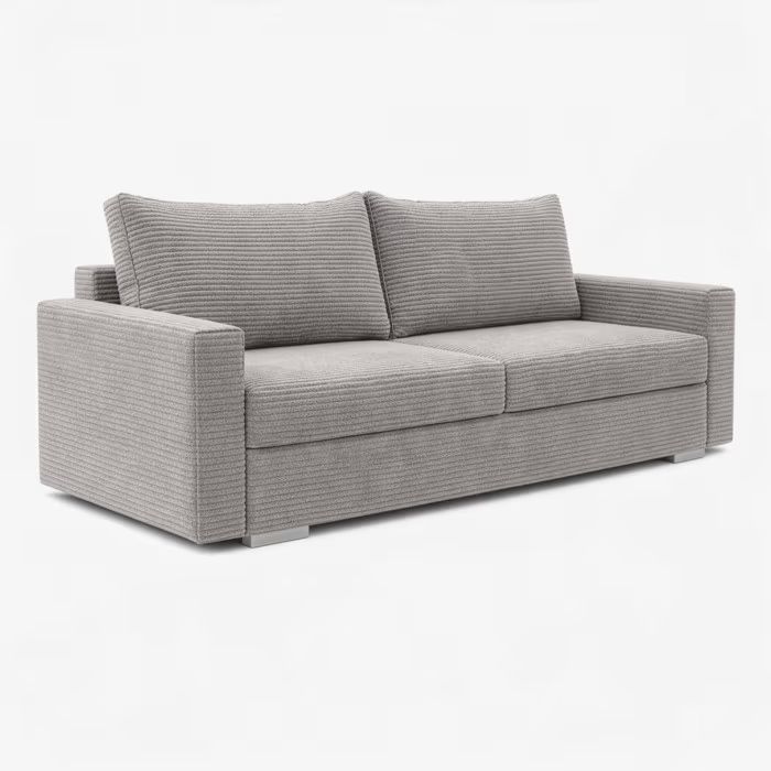 Sofa Mebel Elite DRAVOS Rozkładana Kanapa z Funkcją Spania Dwuosobowa Do Salonu Szara 1 szt