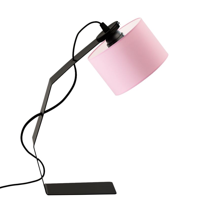 Lampka Nocna Volta Light Factory Blacha Abażur Różowy 1xE27 1szt.