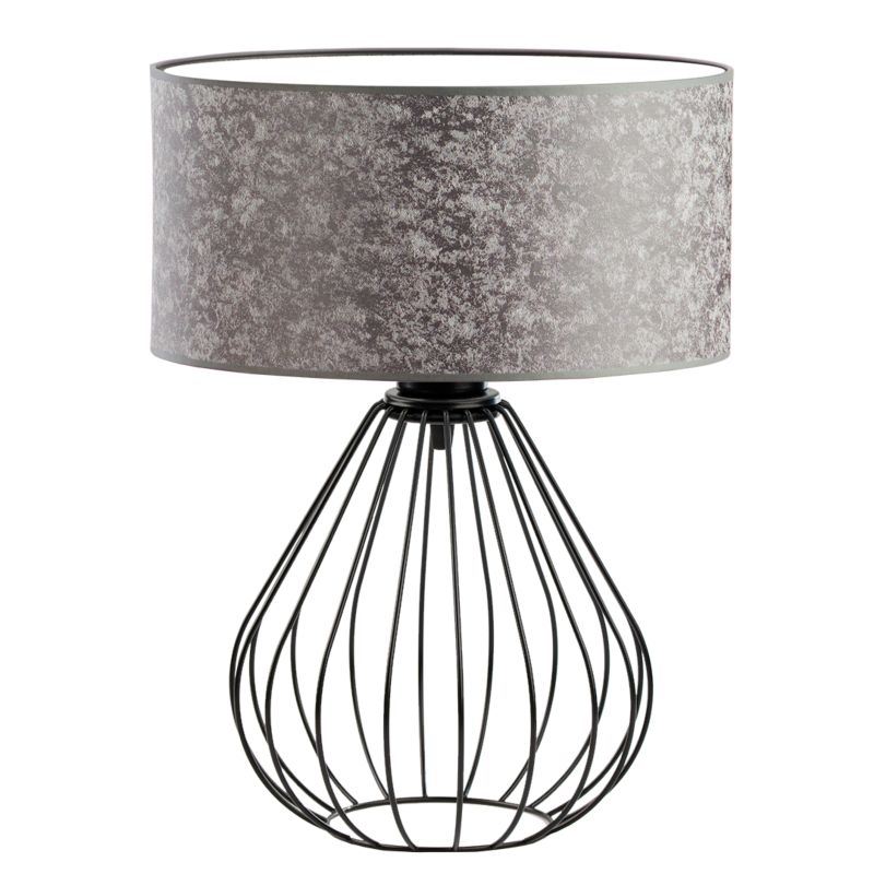 Lampka Nocna Volta Light Factory Konwalia Abażur Czarny/Beton 1xE27 1szt.