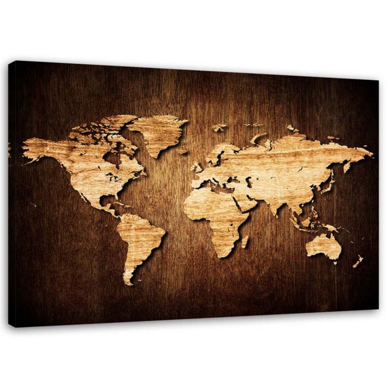 Obraz na płótnie Feeby Vintage mapa świata 60x40cm 1szt