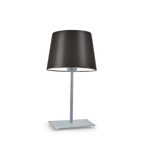 Lampka Nocna Volta Light Factory Moto Abażur Srebrny/Brązowy Stożek 1xE27 1szt.