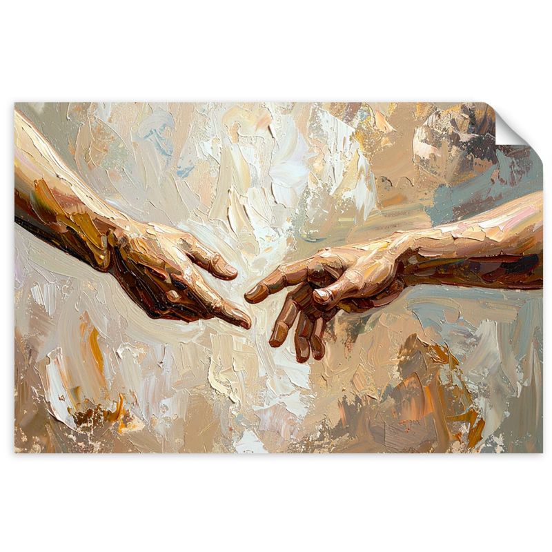 Plakaty samoprzylepne do salonu sypialni Feeby Stworzenie Adama malowany 90x60cm 1szt