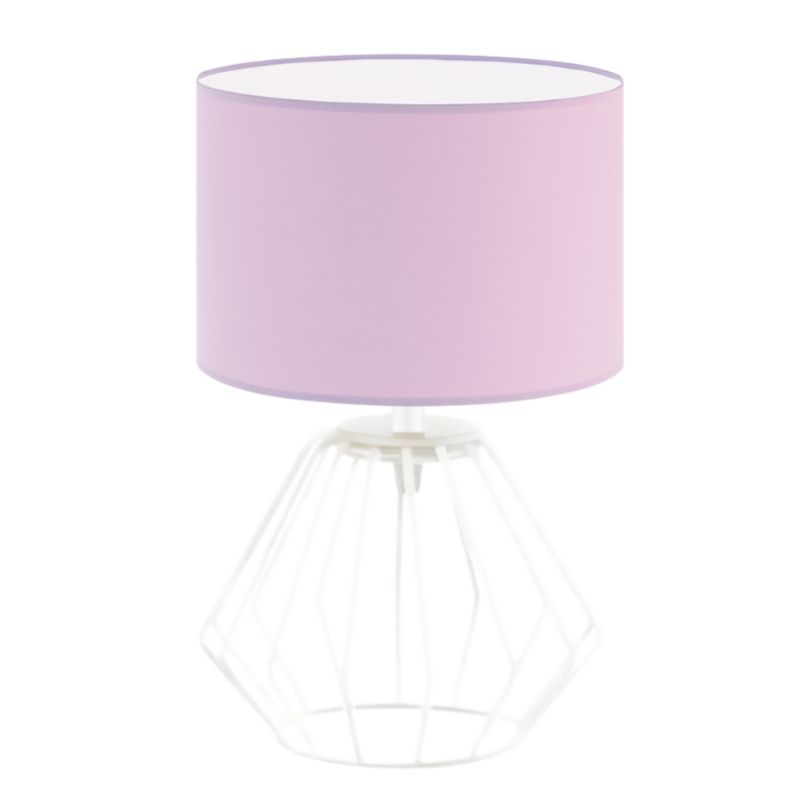 Lampka Nocna Volta Light Factory Lana Abażur Biały/Jasny fioletowy 1xE27 1szt.