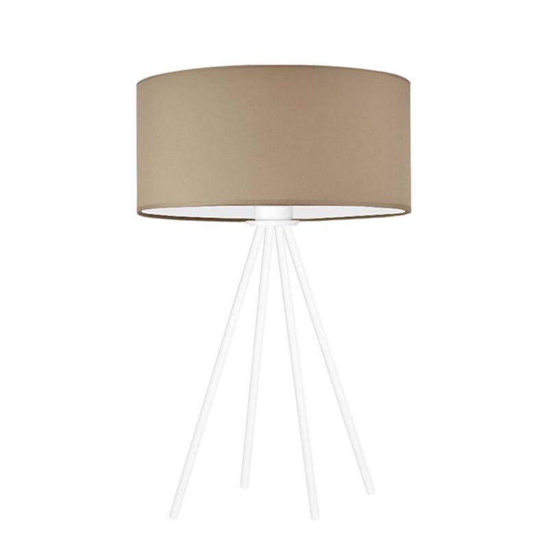 Lampka Nocna Volta Light Factory Solaris Abażur Biały/Cappuccino 1xE27 1szt.