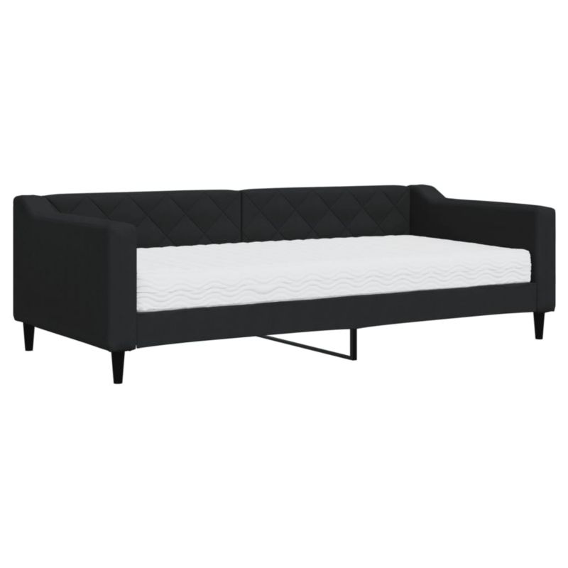 Sofa rozkładana WaszeMeble 90x200 cm Czarny tkanina WM-3197410 1 szt.