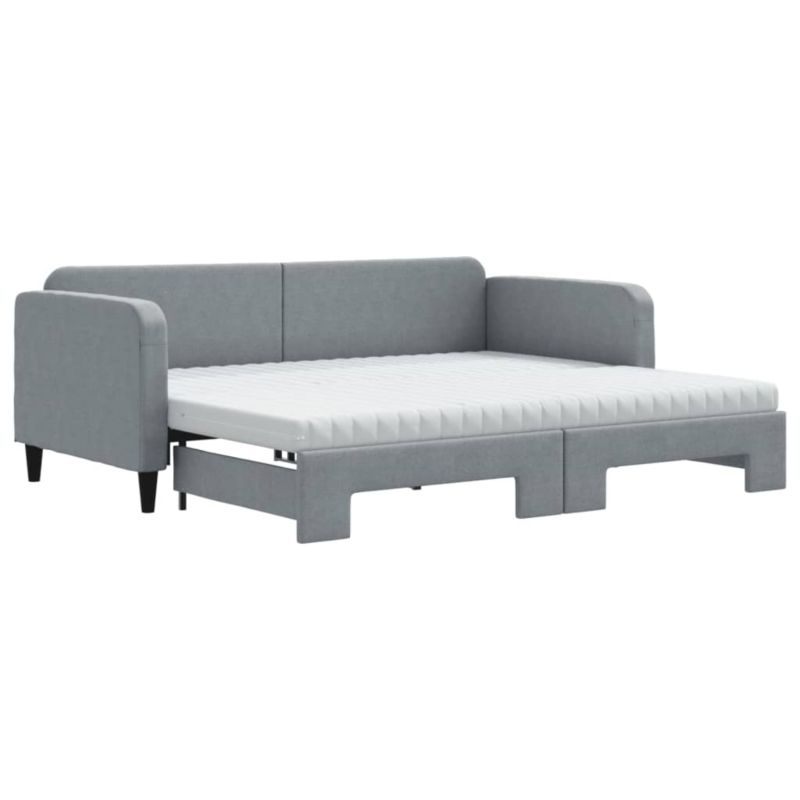 Sofa rozkładana WaszeMeble 90x200 cm Jasnoszary tkanina WM-3196834 1 szt.