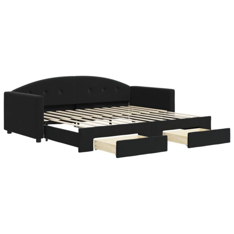 Łóżko dzienne WaszeMeble 90x200 cm rozsuwane czarne WM-3197353 1 szt.