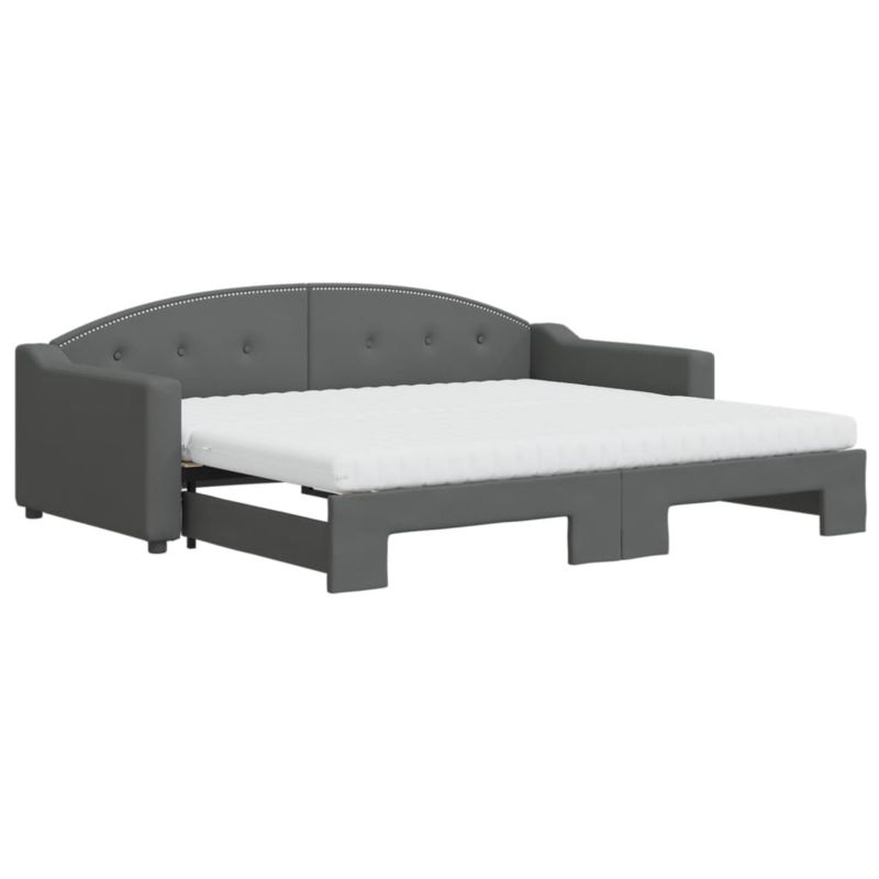 Sofa rozkładana WaszeMeble 90x200 cm Ciemnoszary tkanina WM-3197549 1 szt.