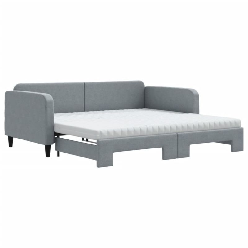 Sofa rozkładana WaszeMeble 100x200 cm Jasnoszary tkanina WM-3196839 1 szt.