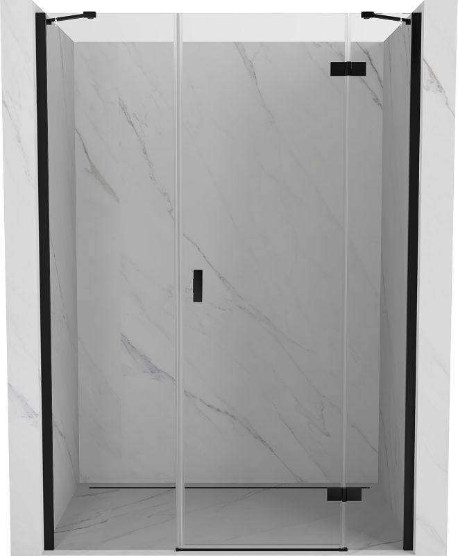 Drzwi prysznicowe uchylne Mexen Mist-H czarny 130 cm 1 szt