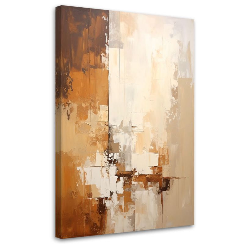 Obraz do salonu sypialni kuchni biura loftu Feeby Beżowo brązowa 80x120cm 1szt