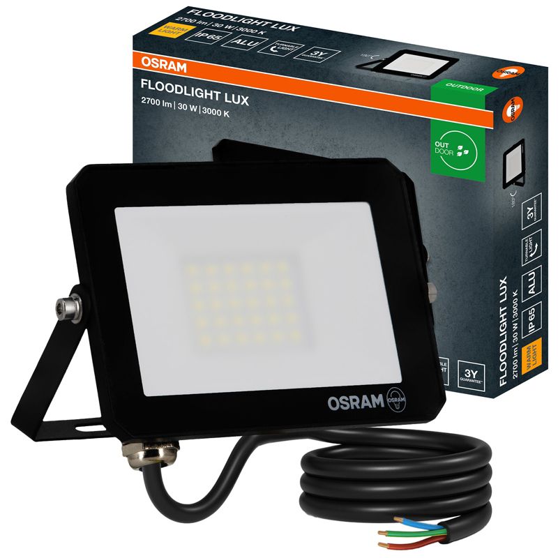 Naświetlacz Floodlight Lux LED 30W OSRAM Halogen Zewnętrzny Reflektor 3000K 2700lm IP65 1 szt.