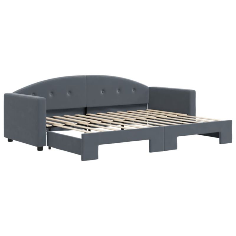 Sofa rozkładana WaszeMeble 80x200 cm Ciemnoszary aksamit WM-3197295 1 szt.