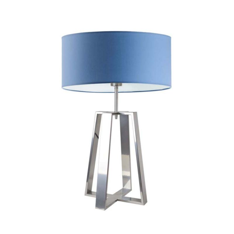 Lampka Nocna Volta Light Factory Wenis Abażur Srebrny/Niebieski 1xE27 1szt.