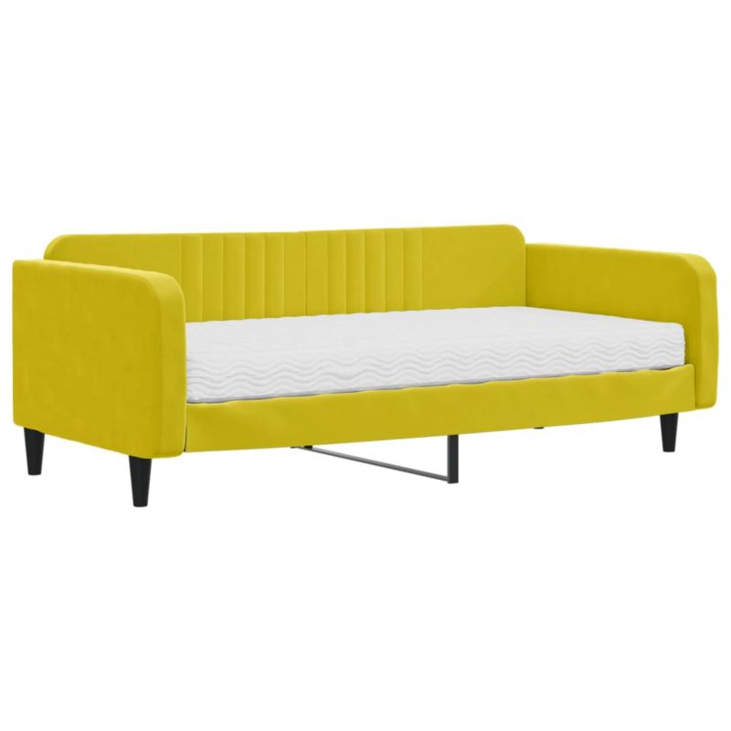 Sofa rozkładana WaszeMeble 100x200 cm Żółty aksamit WM-3197051 1 szt.