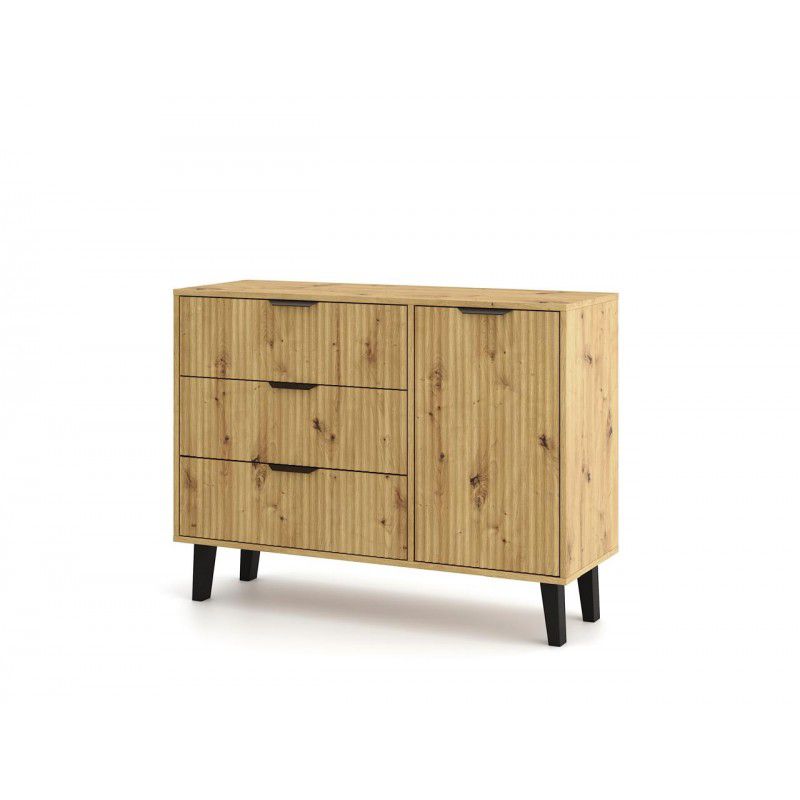 Komoda KOBI SCANDI 1D3S SLIM 1 drzwi 3 szuflady Dąb Artisan 1szt.