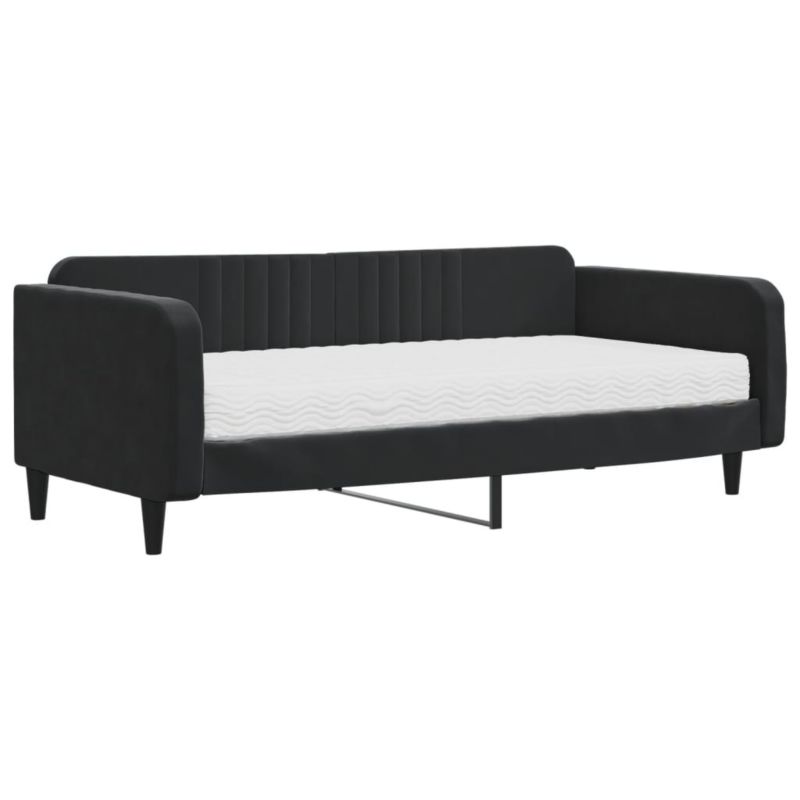 Sofa rozkładana WaszeMeble 100x200 cm Czarny aksamit WM-3197050 1 szt.