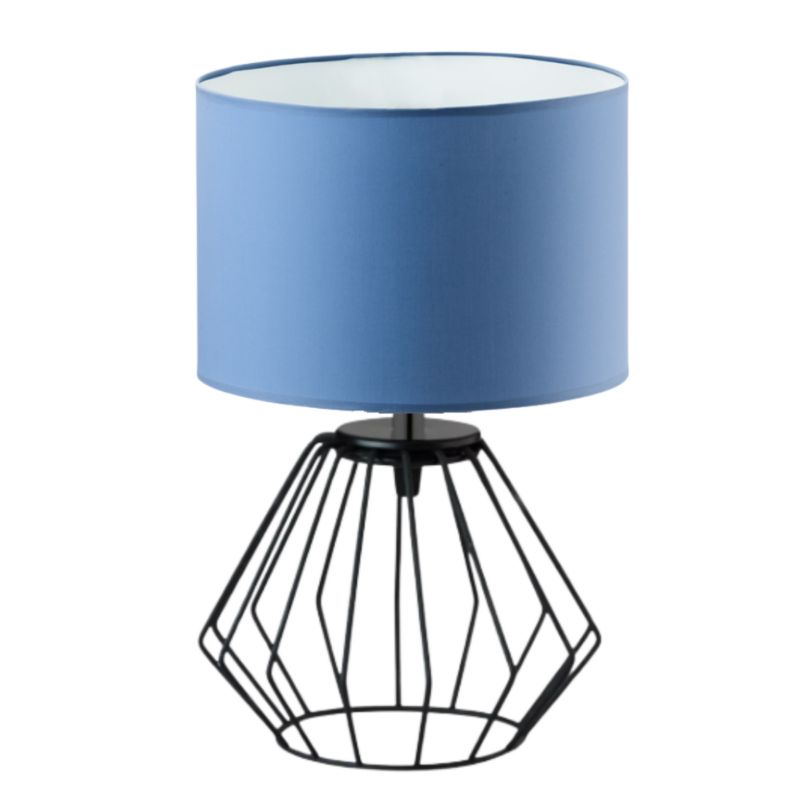 Lampka Nocna Volta Light Factory Lana Abażur Niebieski 1xE27 1szt.