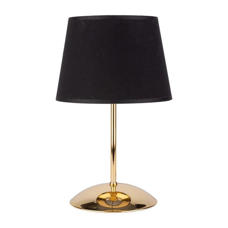 Lampka Nocna TK Lighting Glory Gold złota połysk podstawa czarny abażur stożek 1 -1szt.