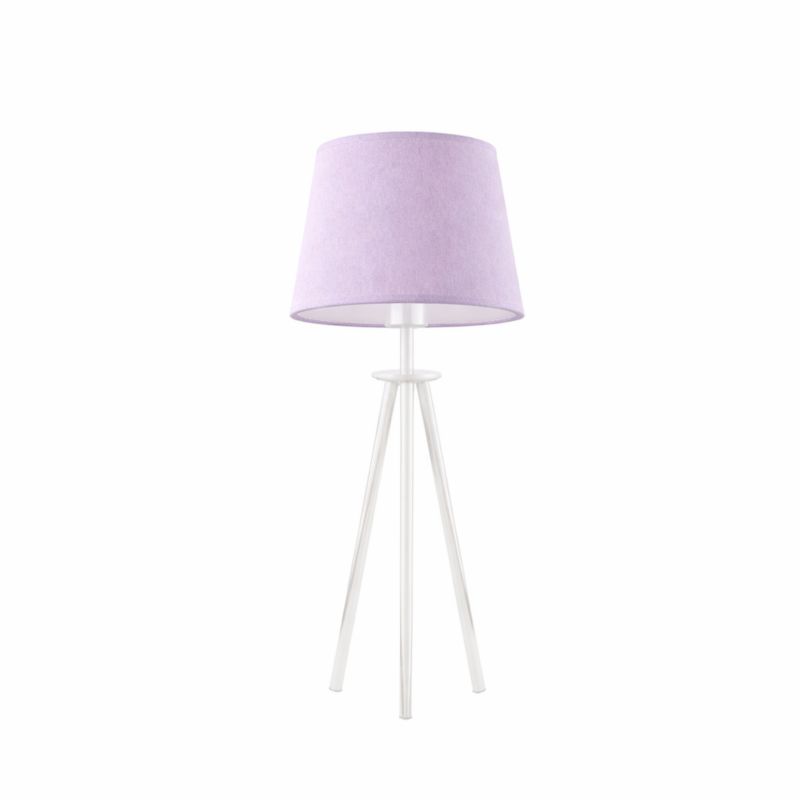 Lampka Nocna Volta Light Factory Deco Abażur Jasny fioletowy welur Stożek 1xE27 1szt.