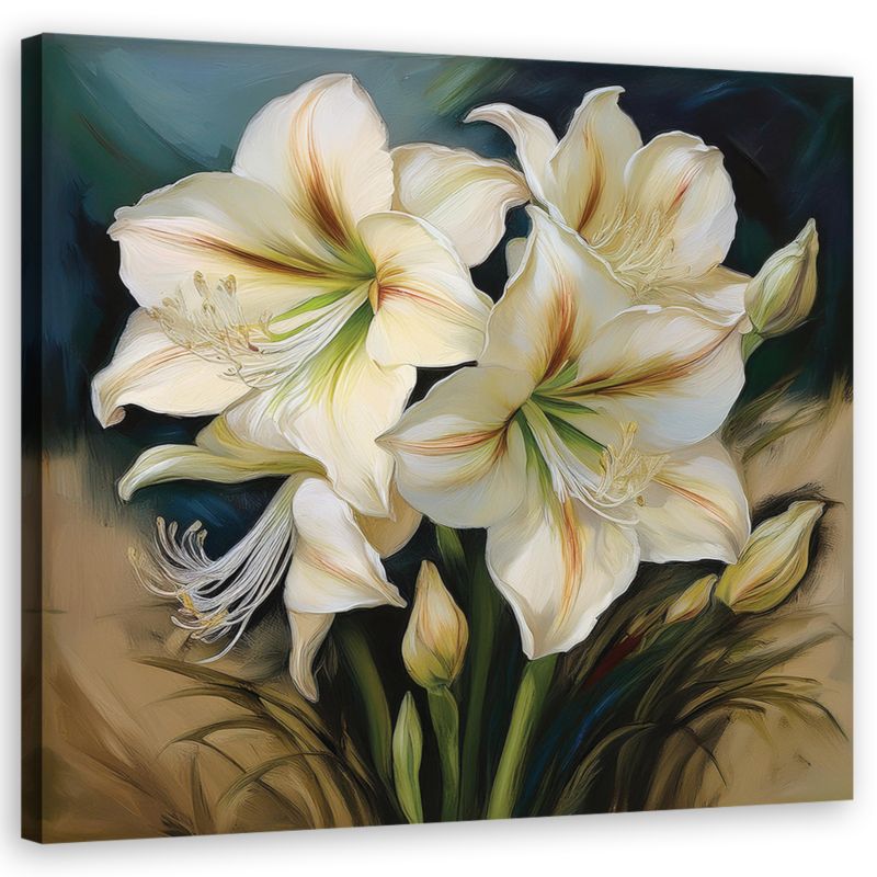 Obraz do salonu sypialni Feeby Lilie Bukiet Białych Kwiatów 60x60 cm 1szt