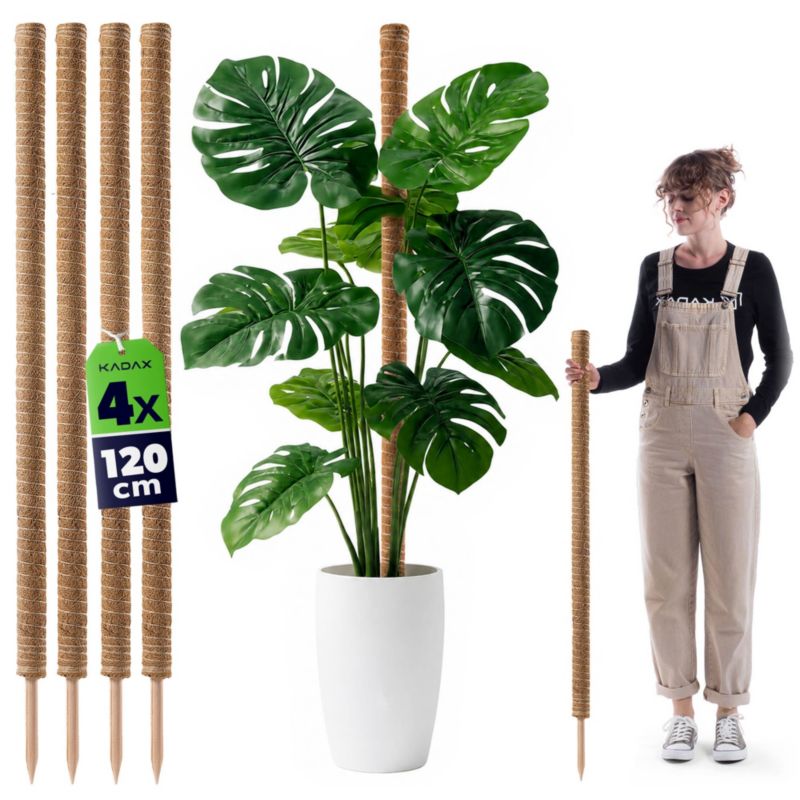 Podpora KADAX Do Roślin Kwiatów 120cm Palik Kokosowy 45mm Do Monstery 4 szt.