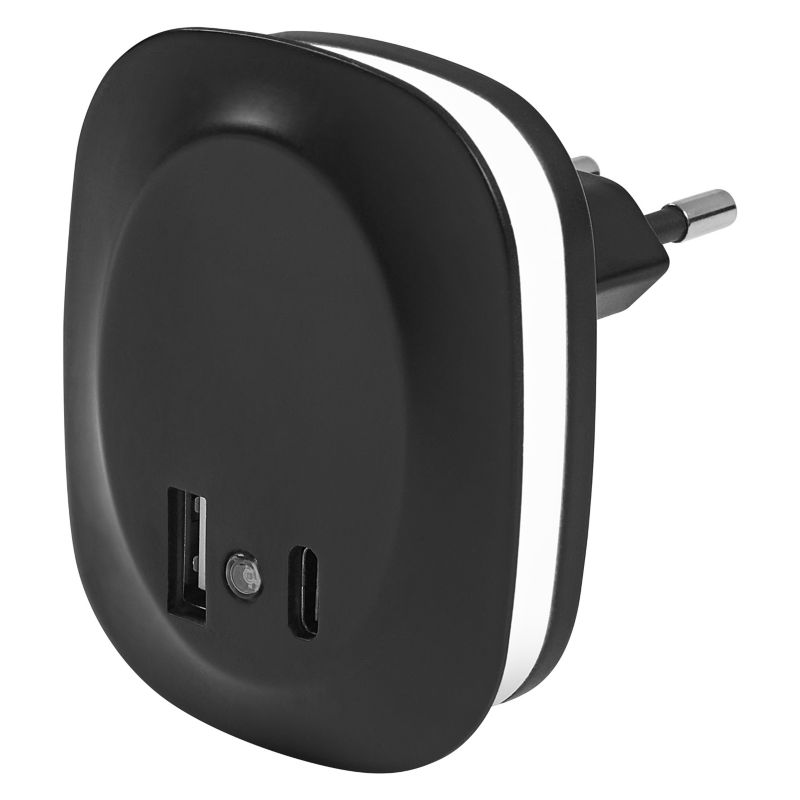Lampka nocna Ledvance Lunetta Edge USB z czujnikiem czarna