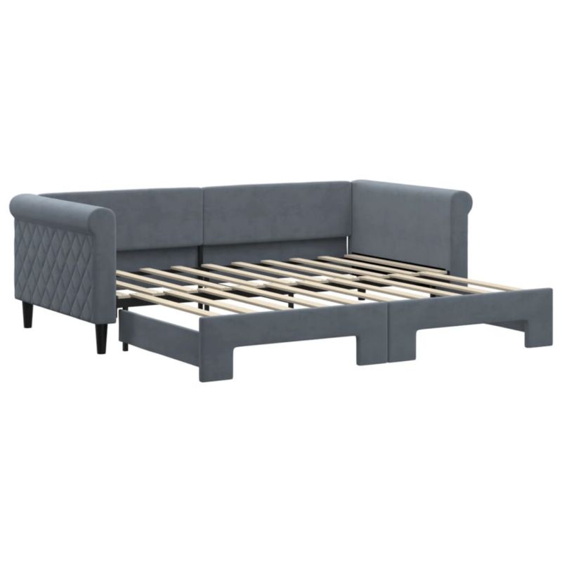 Sofa rozkładana WaszeMeble 90x190 cm Ciemnoszary aksamit WM-3197785 1 szt.