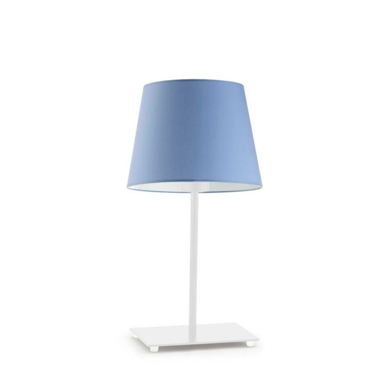 Lampka Nocna Volta Light Factory Moto Abażur Biały/Niebieski Stożek 1xE27 1szt.
