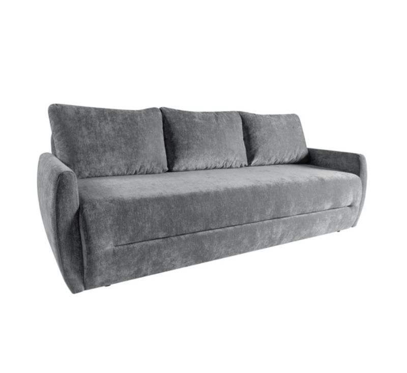 Wygodna sofa rozkładana PALERMO 222x99cm funkcja spania szary Lumo 70 1szt.