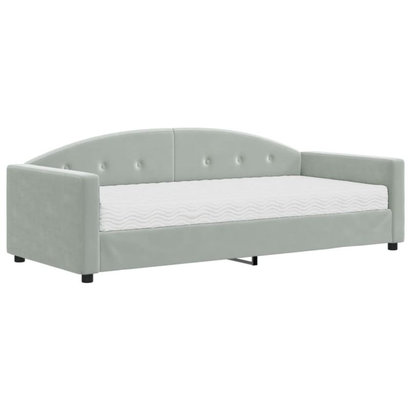 Sofa rozkładana WaszeMeble 90x190 cm Jasnoszary aksamit WM-3197290 1 szt.