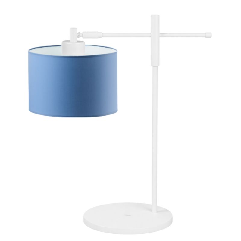 Lampka Nocna Volta Light Factory Miko Abażur Biały/Niebieski 1xE27 1szt.