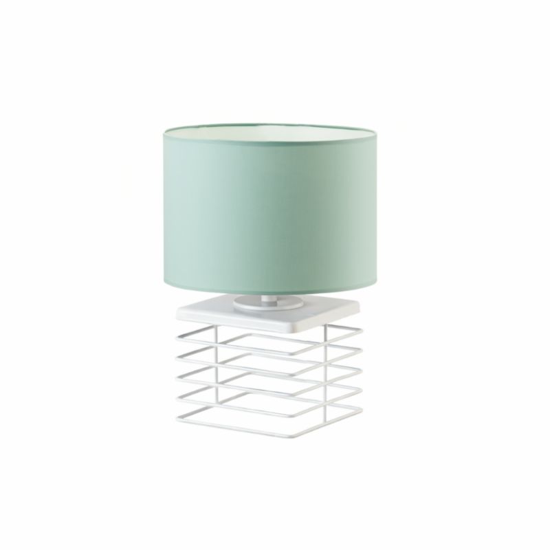 Lampka Nocna Volta Light Factory Level Abażur Biały/Miętowy 1xE27 1szt.