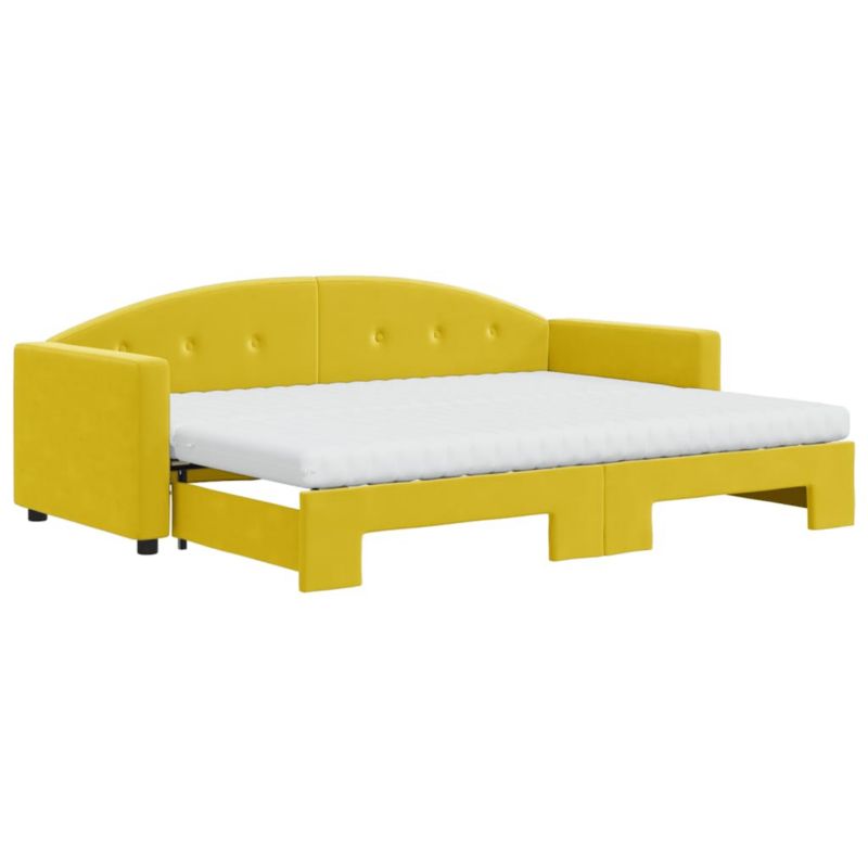 Sofa rozkładana WaszeMeble 80x200 cm Żółty aksamit WM-3197323 1 szt.