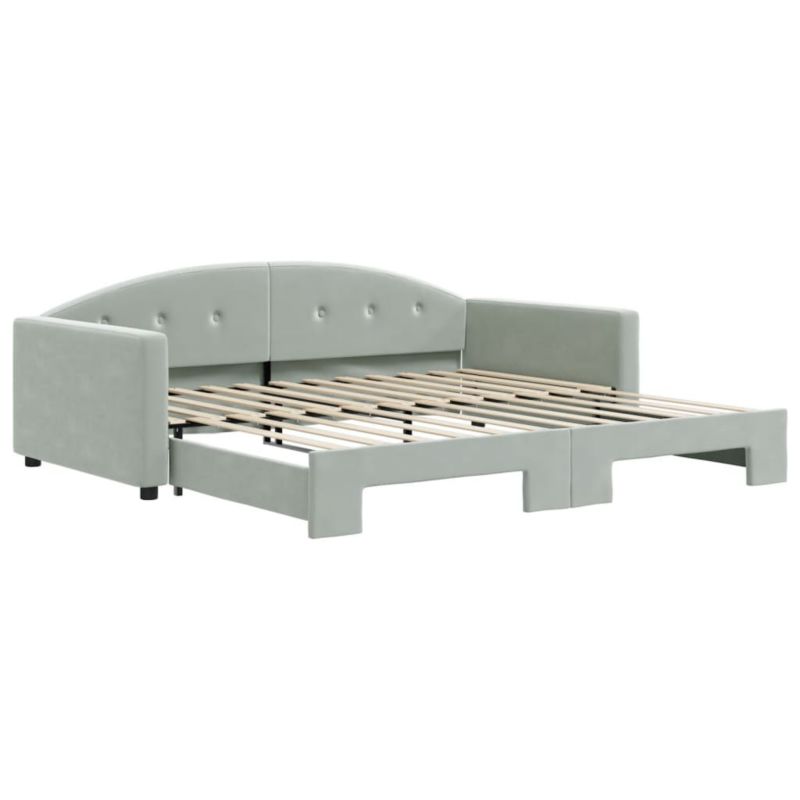 Sofa rozkładana WaszeMeble 100x200 cm Jasnoszary aksamit WM-3197308 1 szt.