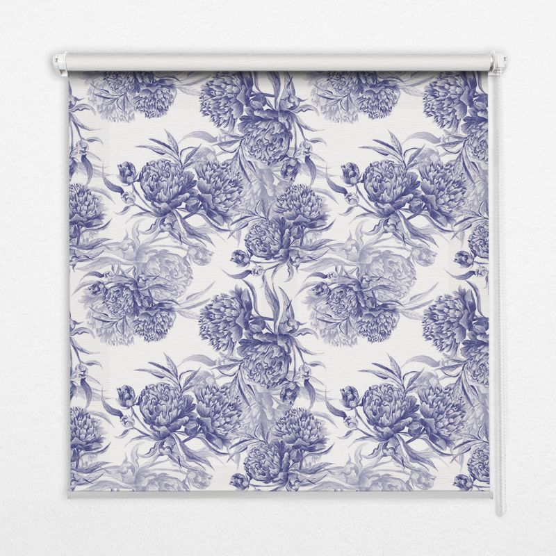 Roleta Dekoracyjna Tulup 130x140 cm Niebieski Bukiet Montaż do ściany/sufitu 1 szt.