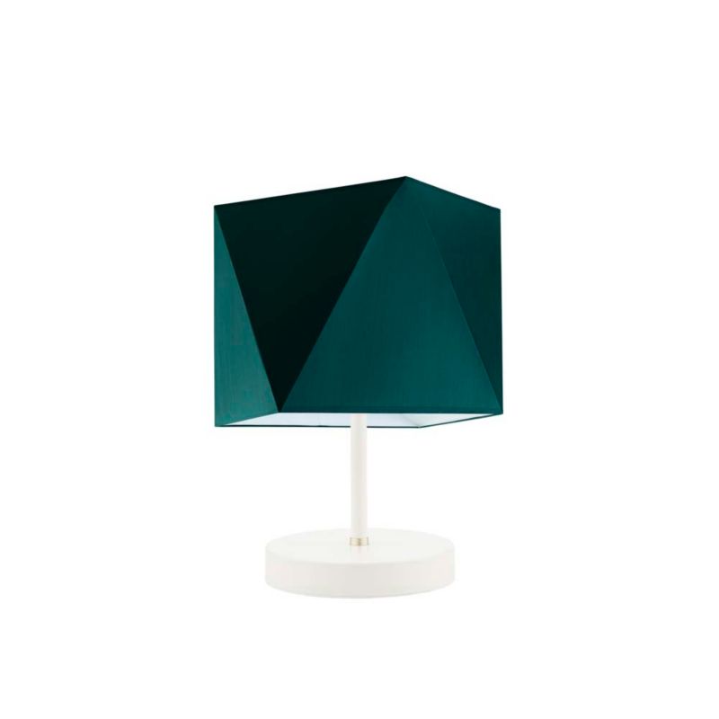Lampka Nocna Volta Light Factory Picolo Abażur Biały/Butelkowa zieleń Diament 1xE27 1szt.