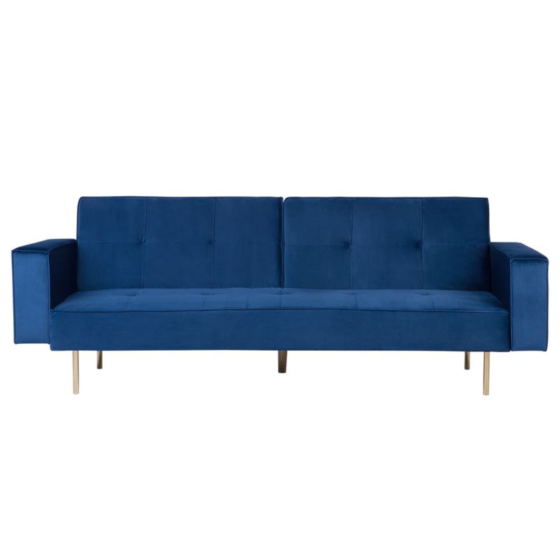 Sofa rozkładana dla 3 osób Visnes Welur Granatowy 1 szt.