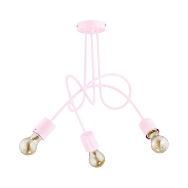 Lampa sufitowa wisząca Alfa Tango 4937 różowa dziecięca 3xE27 x 15W 1 szt.