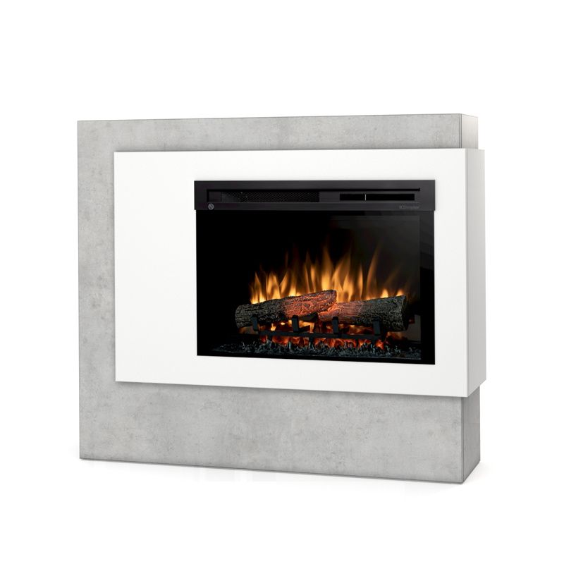 Kominek elektryczny Warmtec Pulmari 26" XHD funkcja grzania LED beton, biały 1 szt.