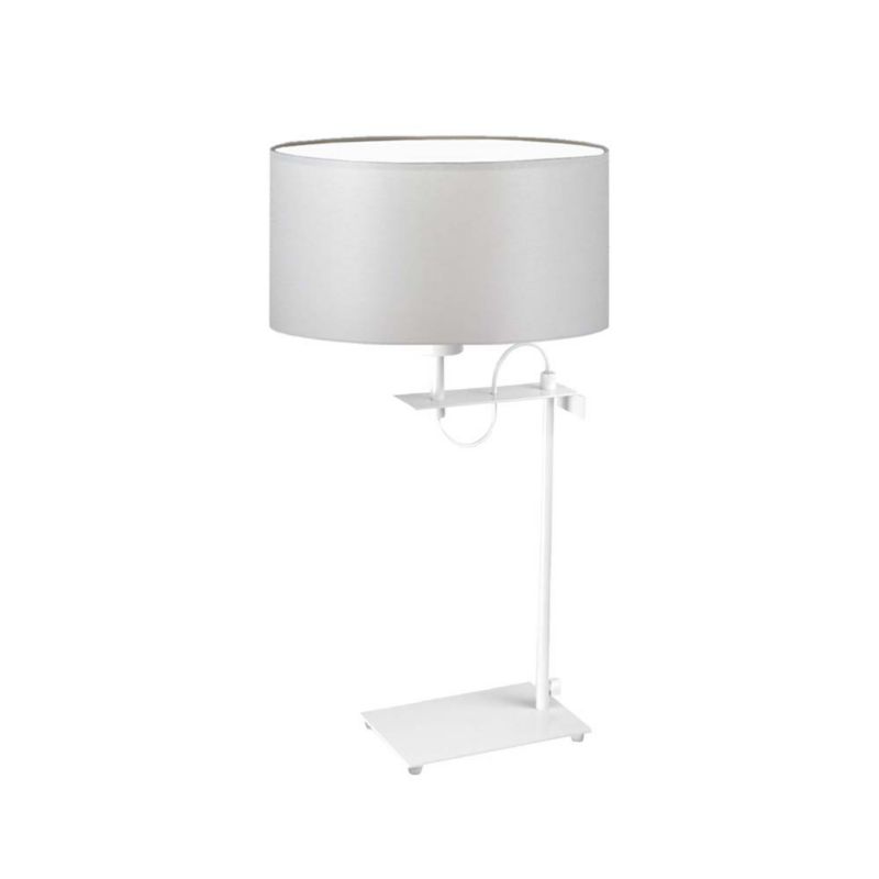 Lampka Nocna Volta Light Factory Point Biały/Jasny szary Abażur 1xE27 1szt.