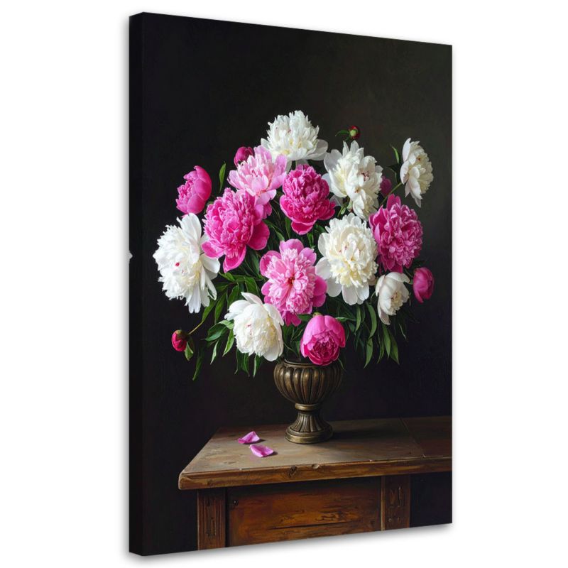 Obraz do salonu sypialni jadalni kuchni Feeby Piwonie bukiet kwiatów w wazonie 70x100cm 1szt