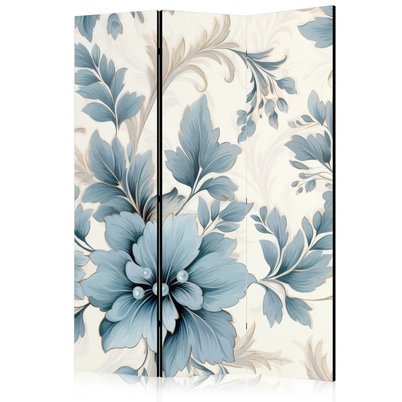 Parawan Muralo Akustyczny Turkusowe Kwiaty w Wersji Retro 135x172 cm 1 szt.