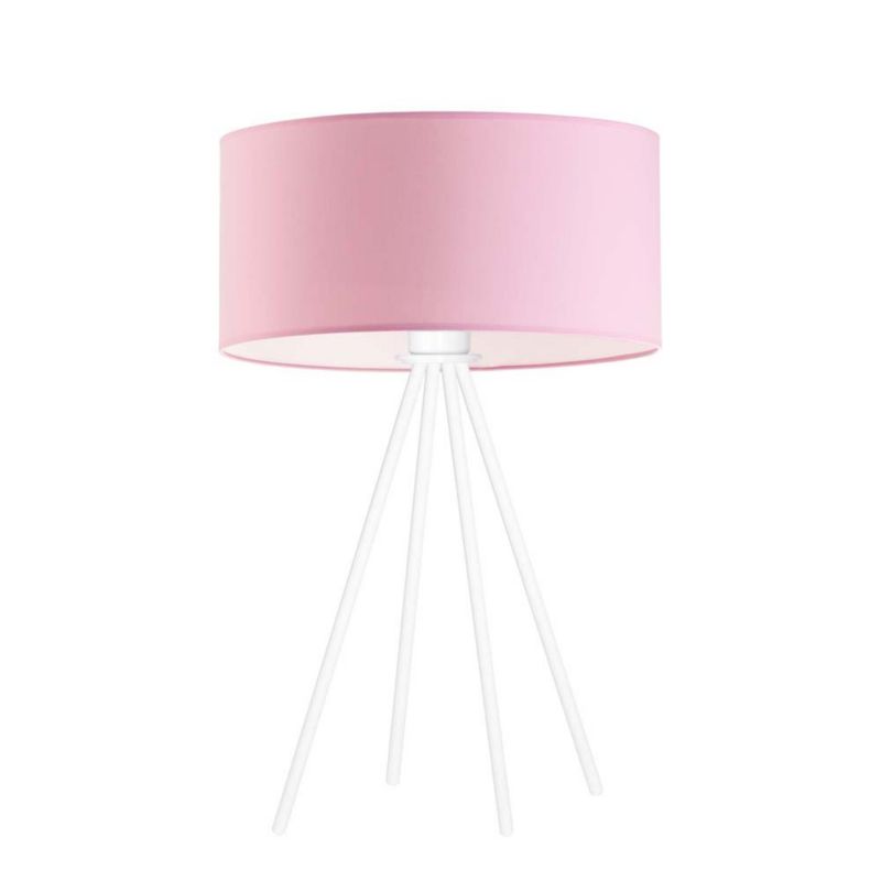 Lampka Nocna Volta Light Factory Solaris Abażur Biały/Różowy 1xE27 1szt.