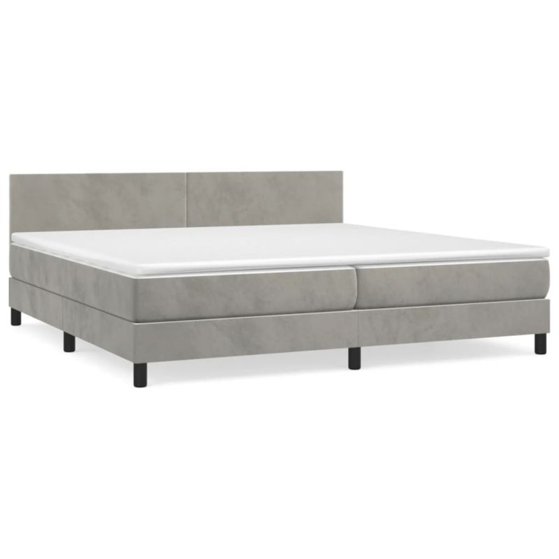 Łóżko kontynentalne WaszeMeble 200x200 cm jasnoszare WM-3141203 1 szt.