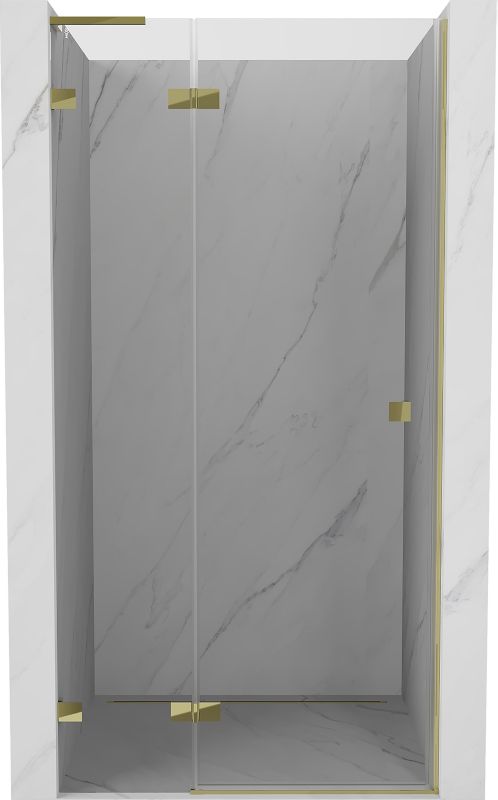 Drzwi prysznicowe uchylne Mexen Lunar L złote transparentne 90x200 cm 1 szt.