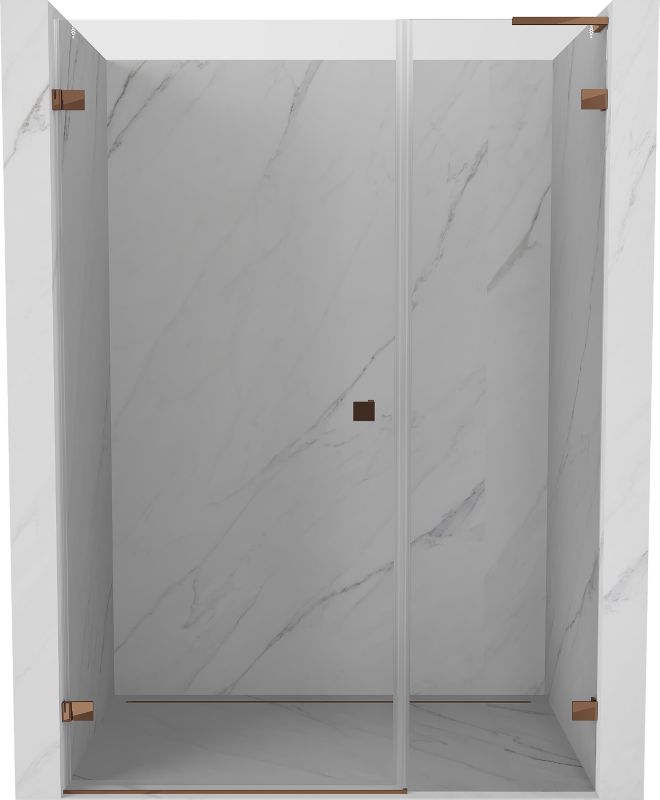 Drzwi prysznicowe uchylne Mexen Lunar-B L różowe złoto 120x200 cm 1 szt.