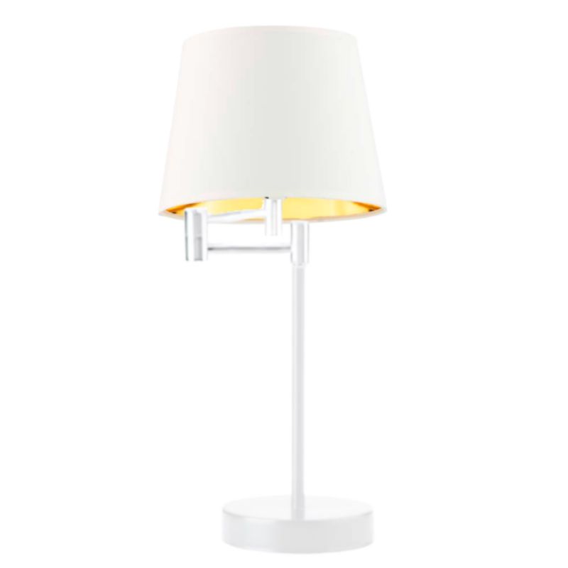 Lampka Nocna Volta Light Factory Jukon Abażur Biały/Biały ze złotem 1xE27 1szt.