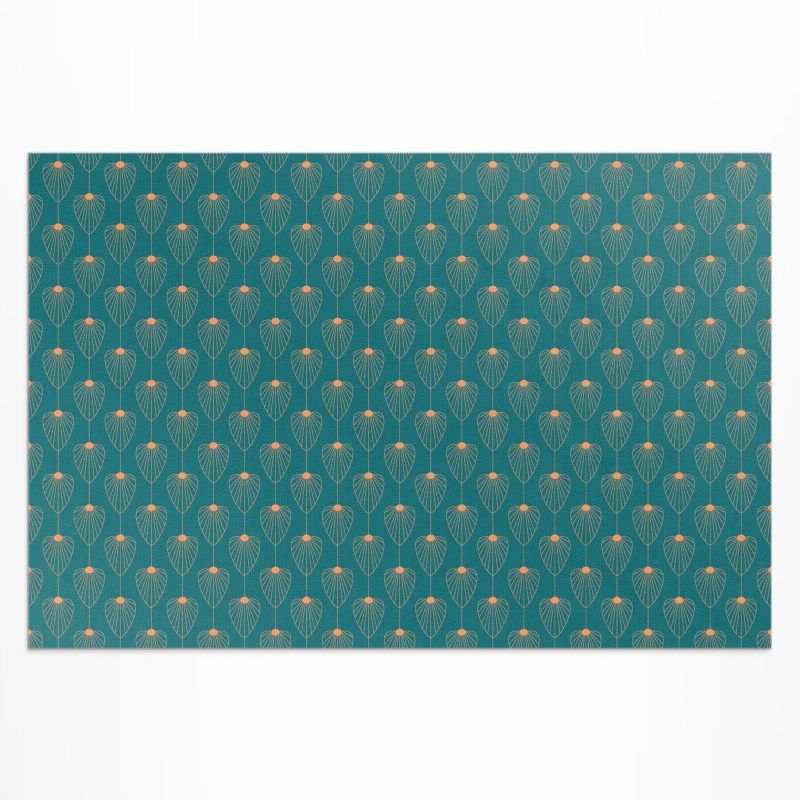 Winylowy Chodnik Zewnętrzny Wallfluent 120x180 cm Powtarzające się liście wzór floral 1 szt.
